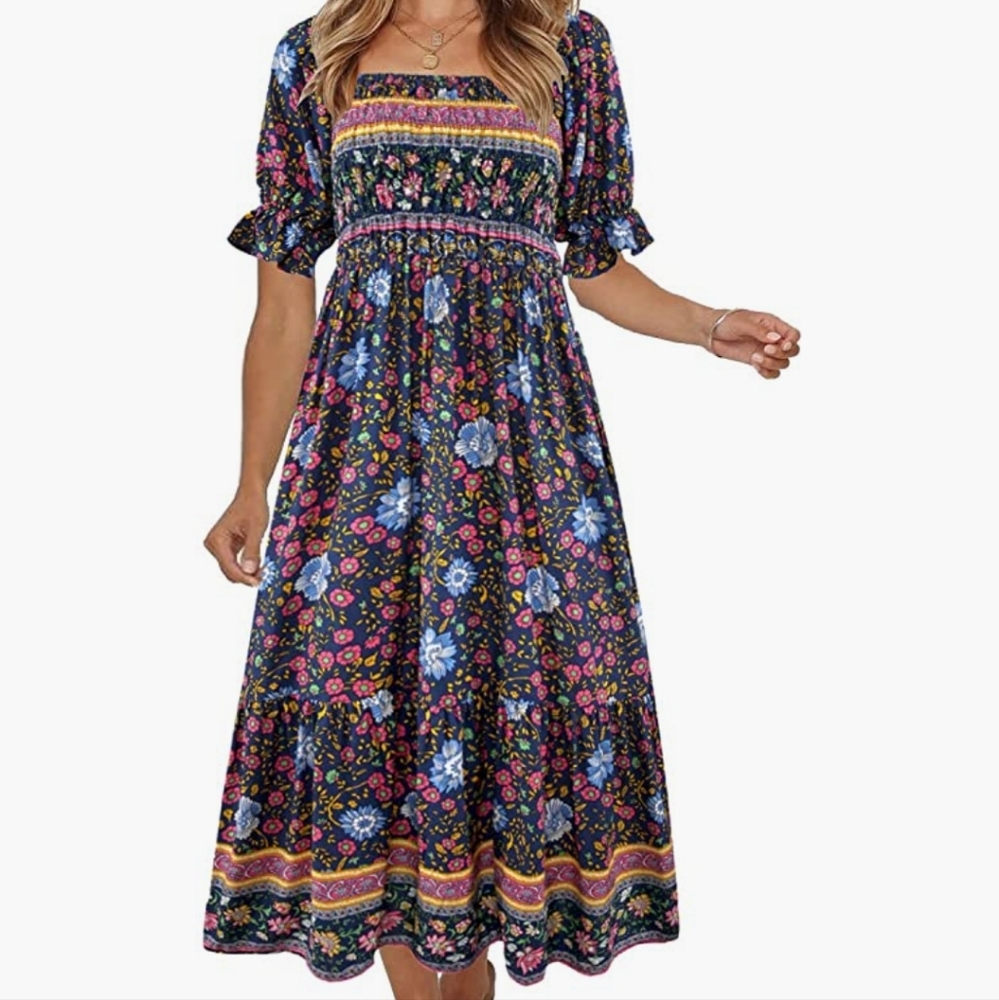 Summer Boho Midi Dress
